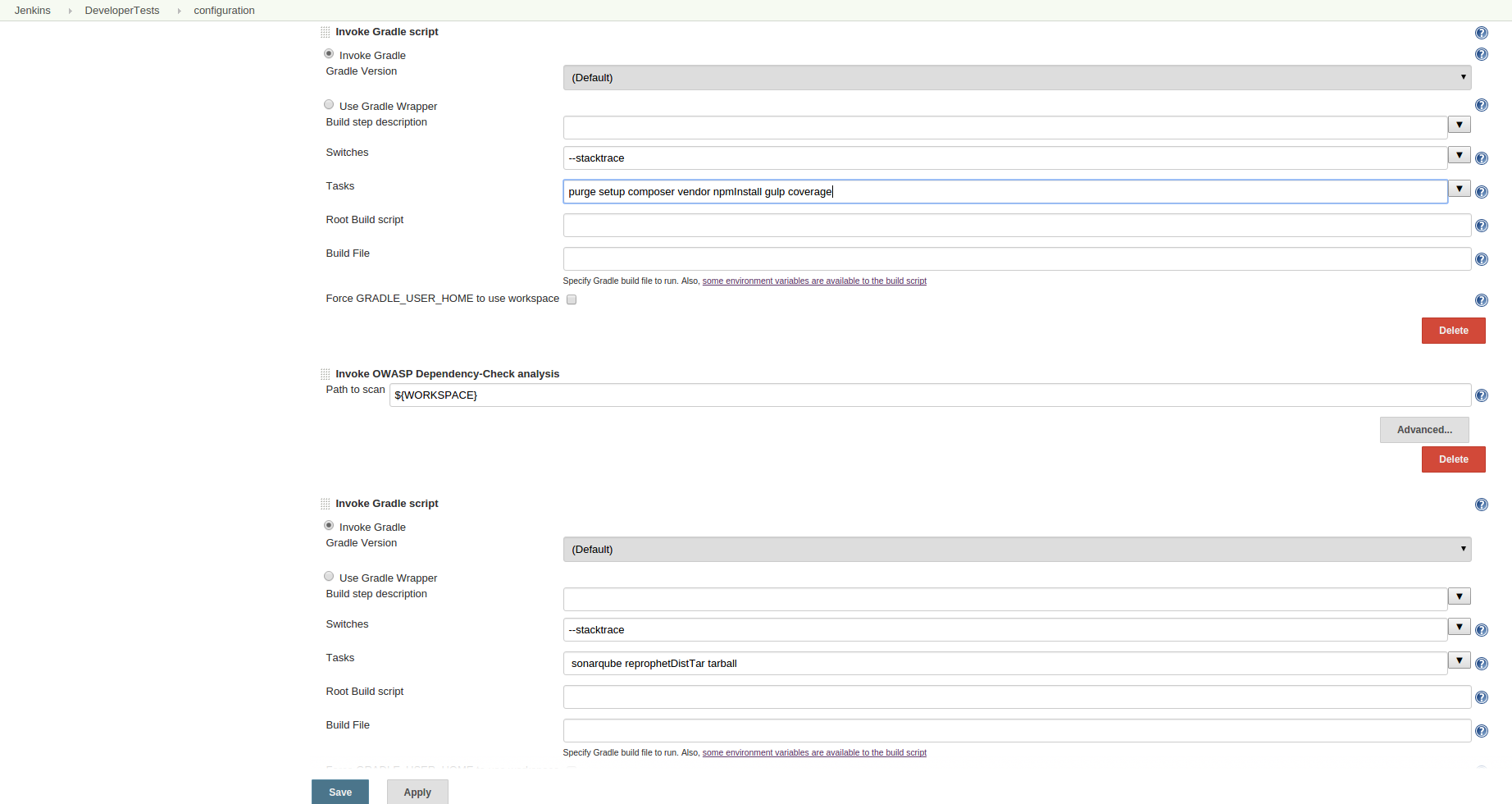 DeveloperTests Config Jenkins