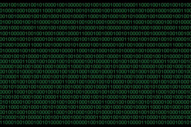 Rows of green code on black screen
